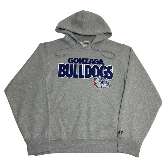 Russell Athletic Gonzaga Bulldogs Hoodie Sweatshirt Heather Grey Men’s Small - Picture 1 of 7